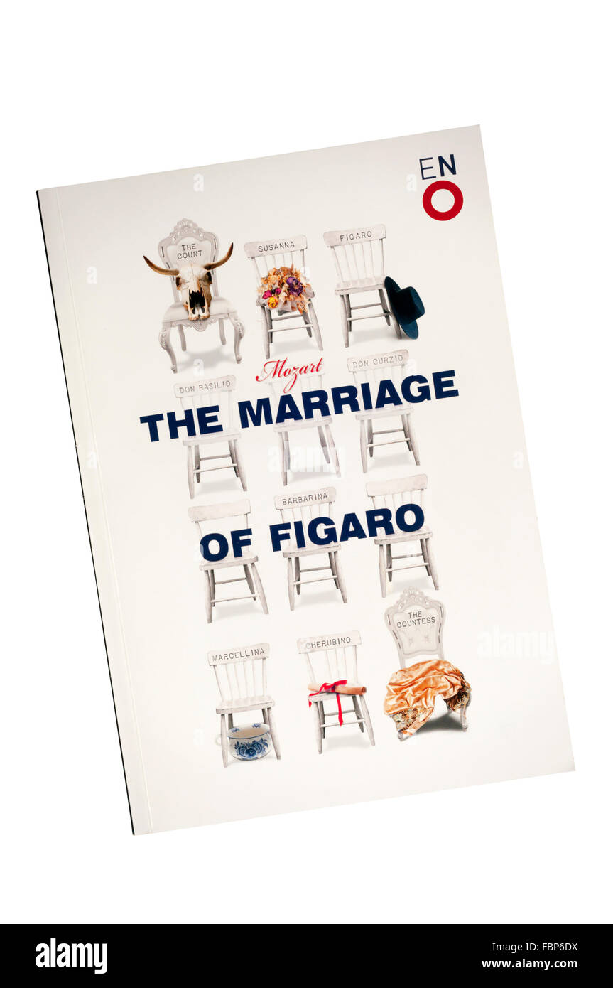 Programme for the 2011 English National Opera production of The Marriage of Figaro by Mozart at The London Coliseum. Stock Photo