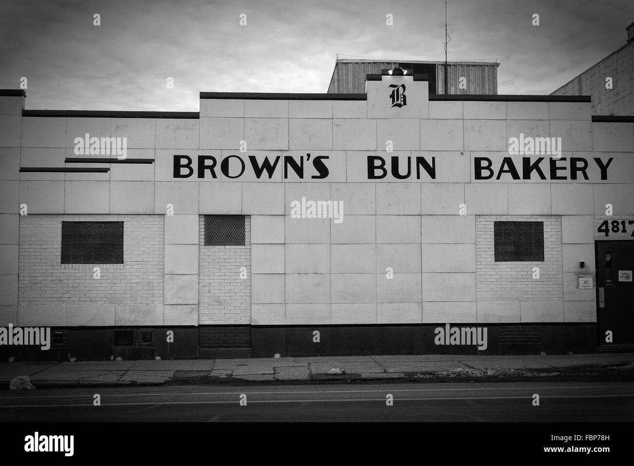 Exterior of Brown's Bun Bakery in Mexicantown Detroit Stock Photo