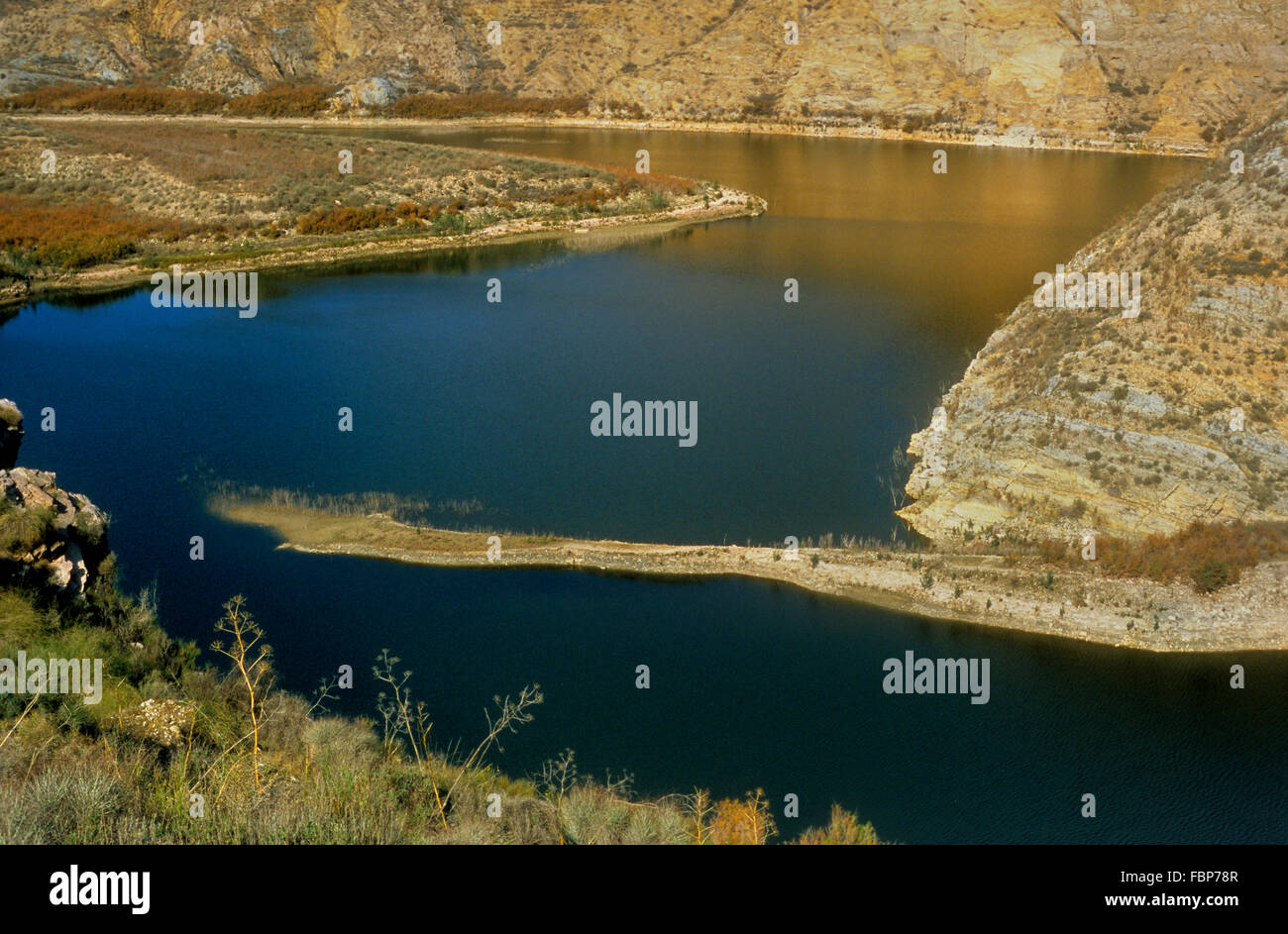 Reservoir near Cuevas de Almanzora, Almeria province, Andalucia, Spain Stock Photo