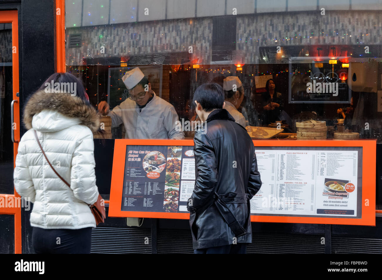 Chinese restaurant on Lisle Street in Chinatown, London England United