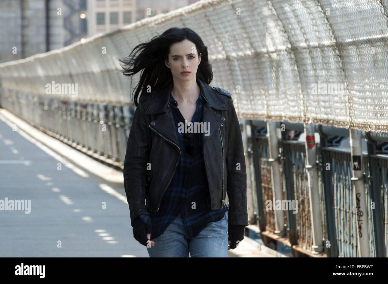 Marvel's Jessica Jones, or simply Jessica Jones, is an American web television series created for Netflix by Melissa Rosenberg, based on the Marvel Comics character of the same name.  This photograph is for editorial use only and is the copyright of the film company and/or the photographer assigned by the film or production company and can only be reproduced by publications in conjunction with the promotion of the above Film. A Mandatory Credit to the film company is required. The Photographer should also be credited when known. Stock Photo