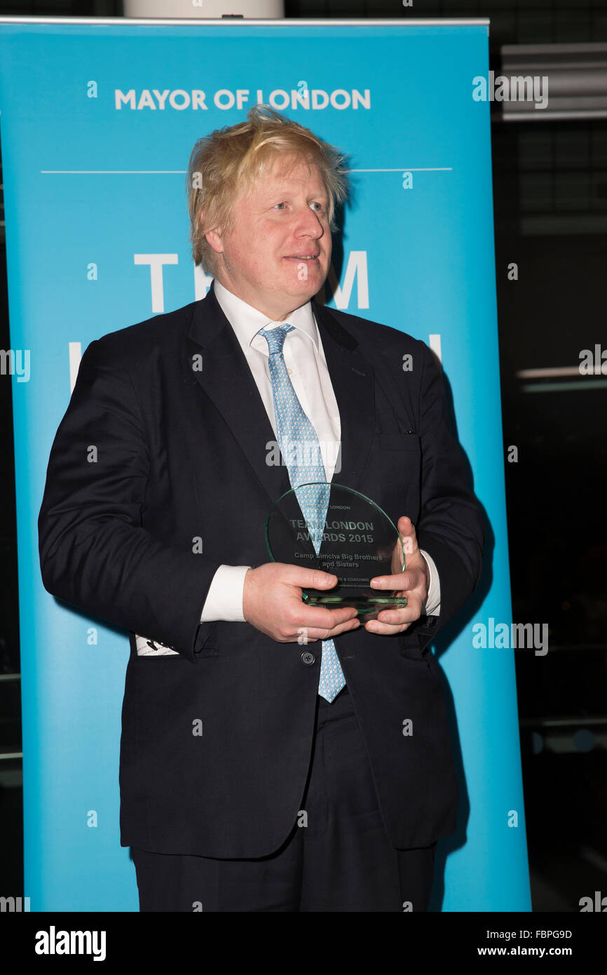London,UK,18th January 2016,Boris Johnson, Mayor of London poses with a