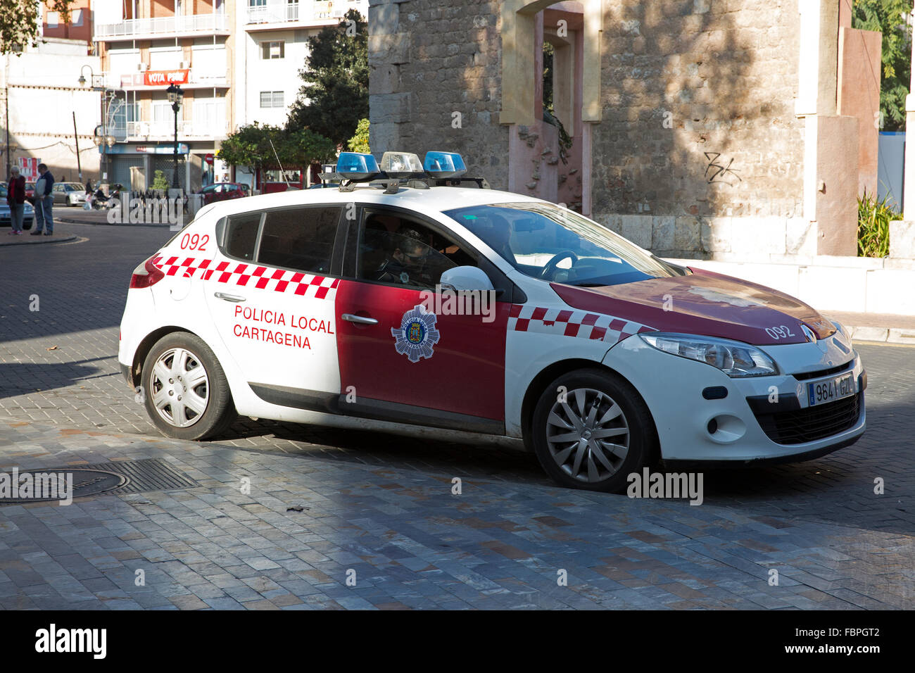 Local police car parked in Cartagena Spain Stock Photo Alamy