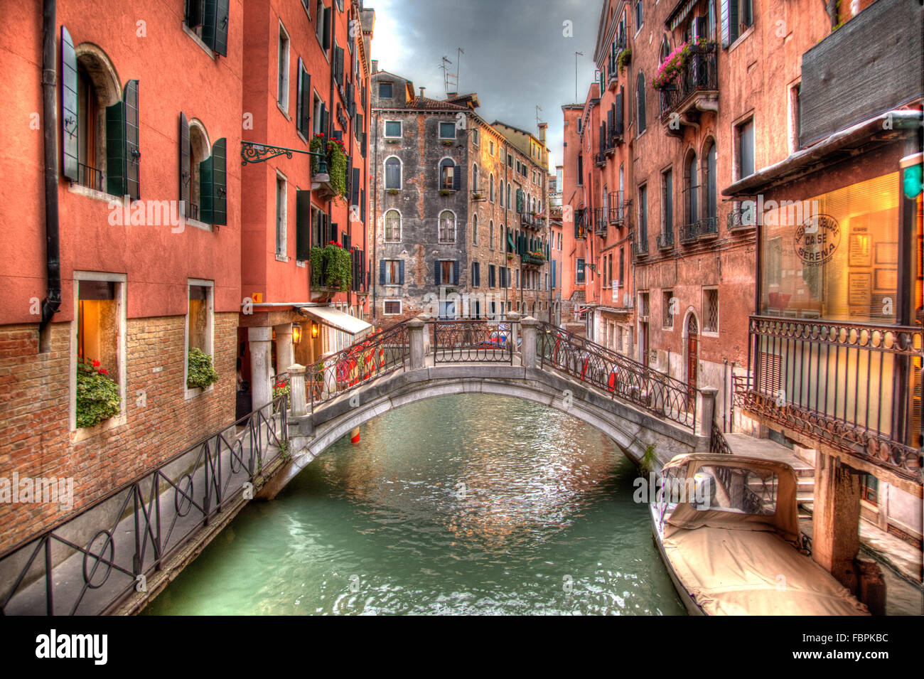 HDR  image Canal, Venice, Italy Stock Photo