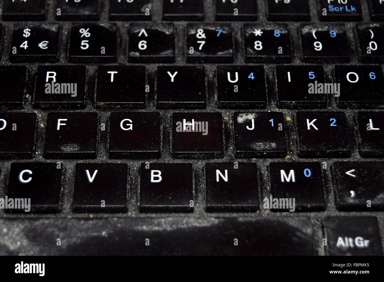 dusty and dirty computer keyboard Stock Photo