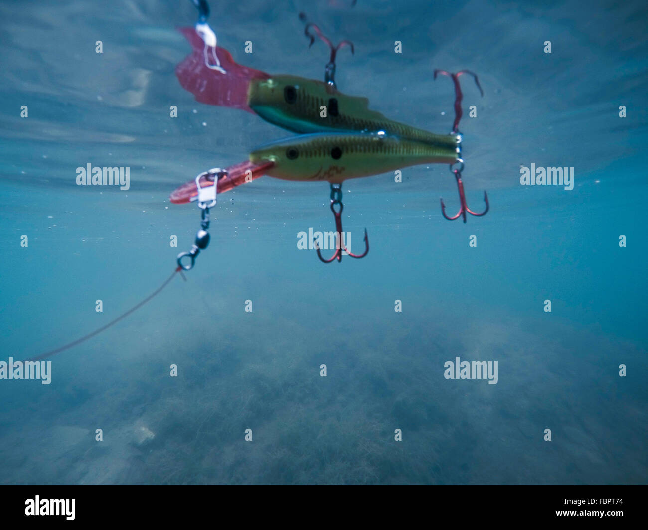 Fishing Lure Underwater View Stock Photo Alamy