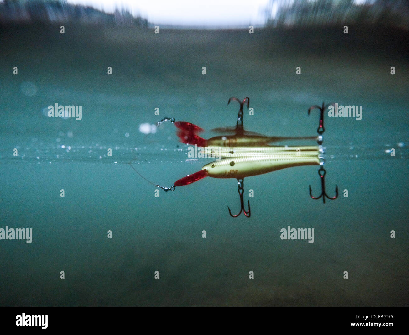 Fishing Lure Underwater View Stock Photo Alamy