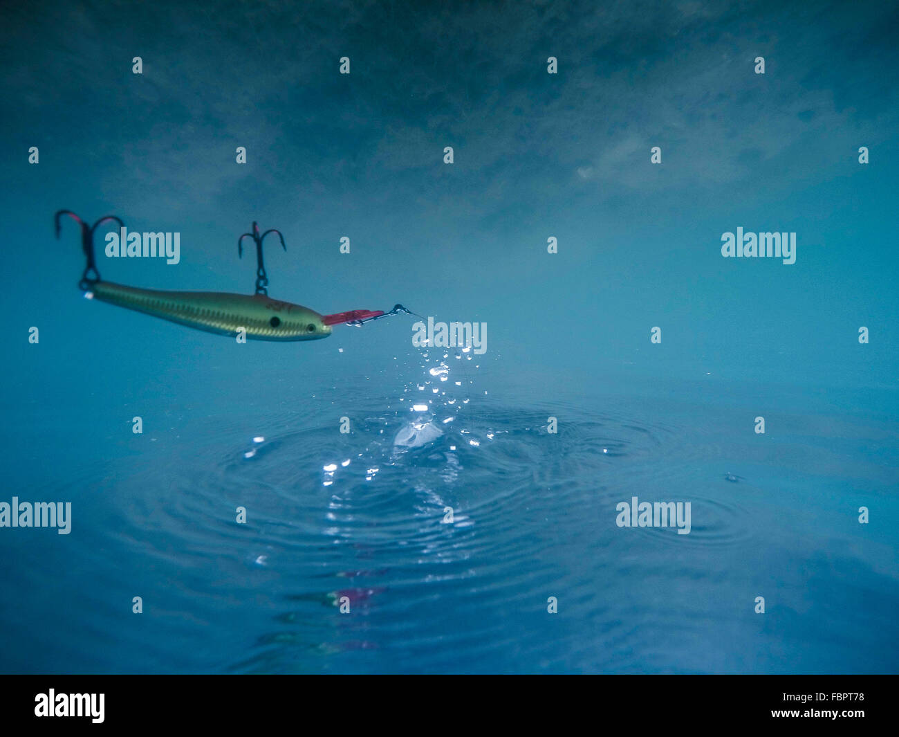 Fishing Lure Underwater View Stock Photo Alamy