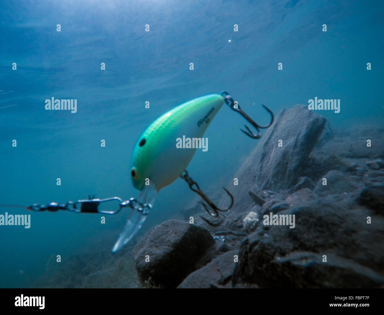 Fishing Lure Underwater View Stock Photo Alamy