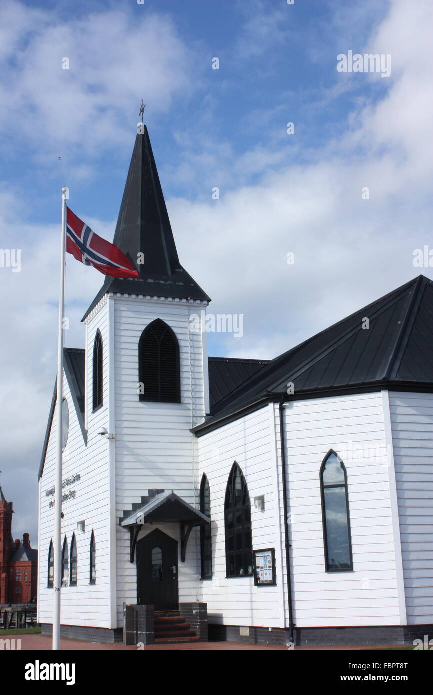 The Norwegian Church, Cardiff Bay, Wales Stock Photo