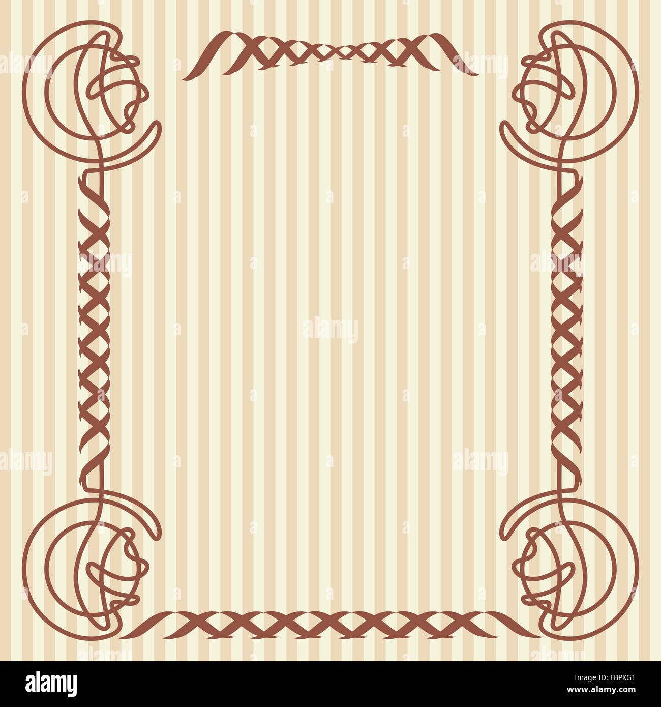 Square decorative frame in the art Nouveau style Stock Vector