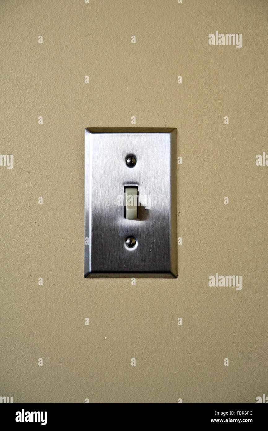 light switch in off position Stock Photo