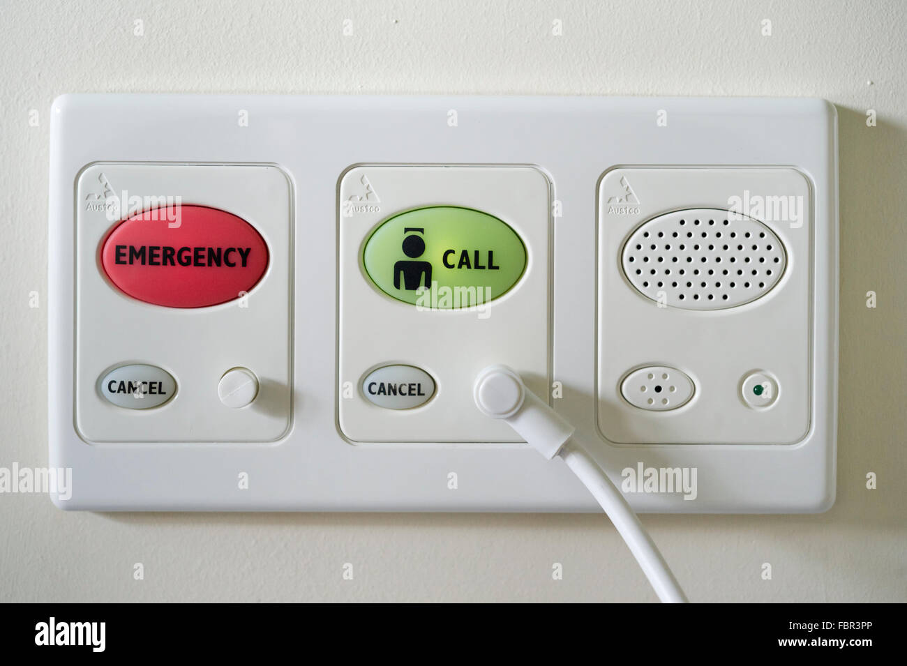Emergency call button at a hospital Stock Photo
