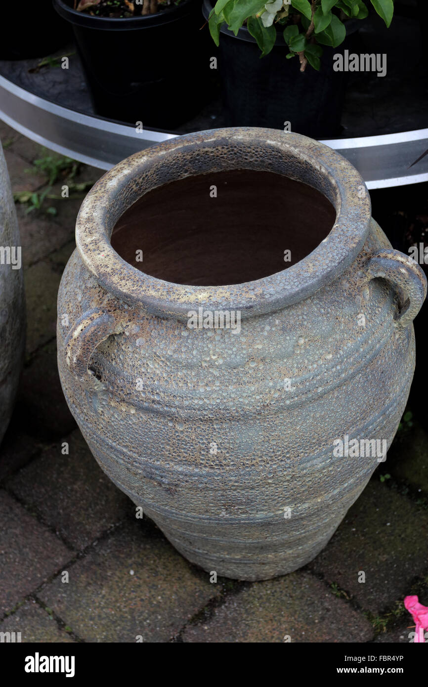 Vintage Ceramic flower pots Stock Photo