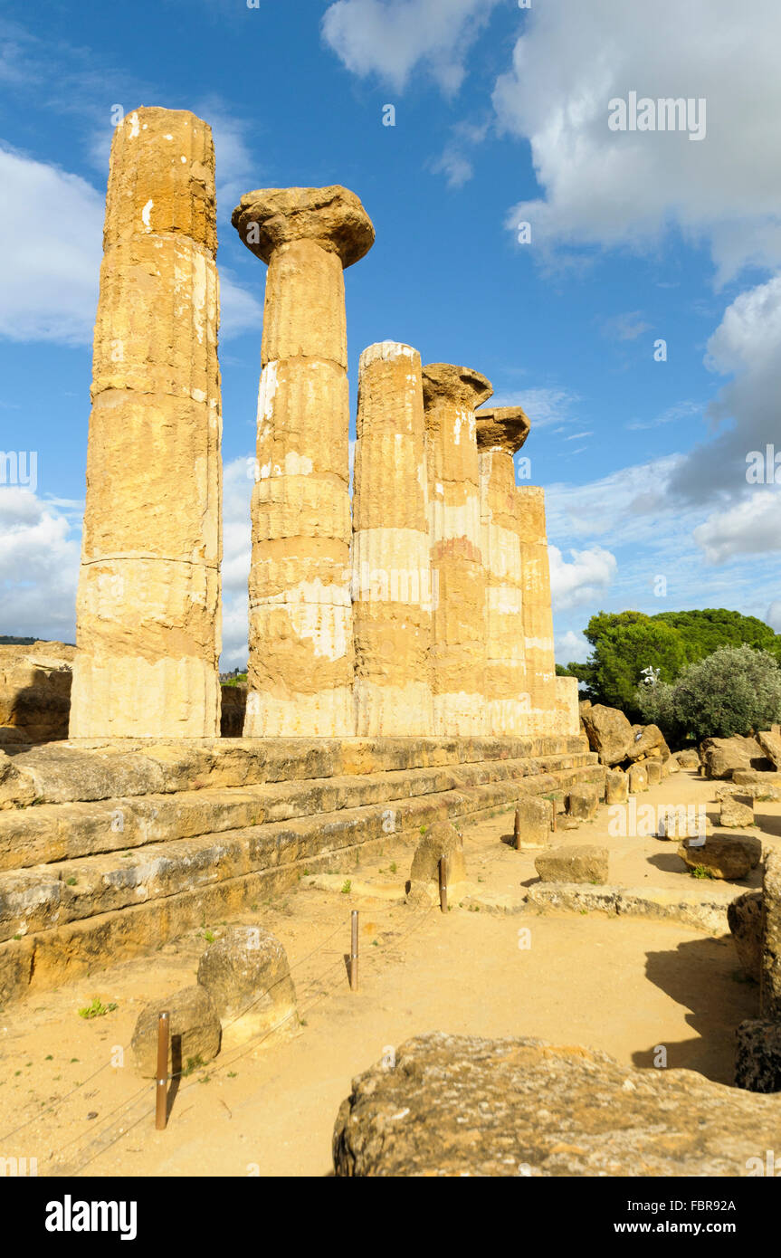 The Temple of Hercules, Valley of Temples, Agrigento, Sicily, Italy Stock Photo