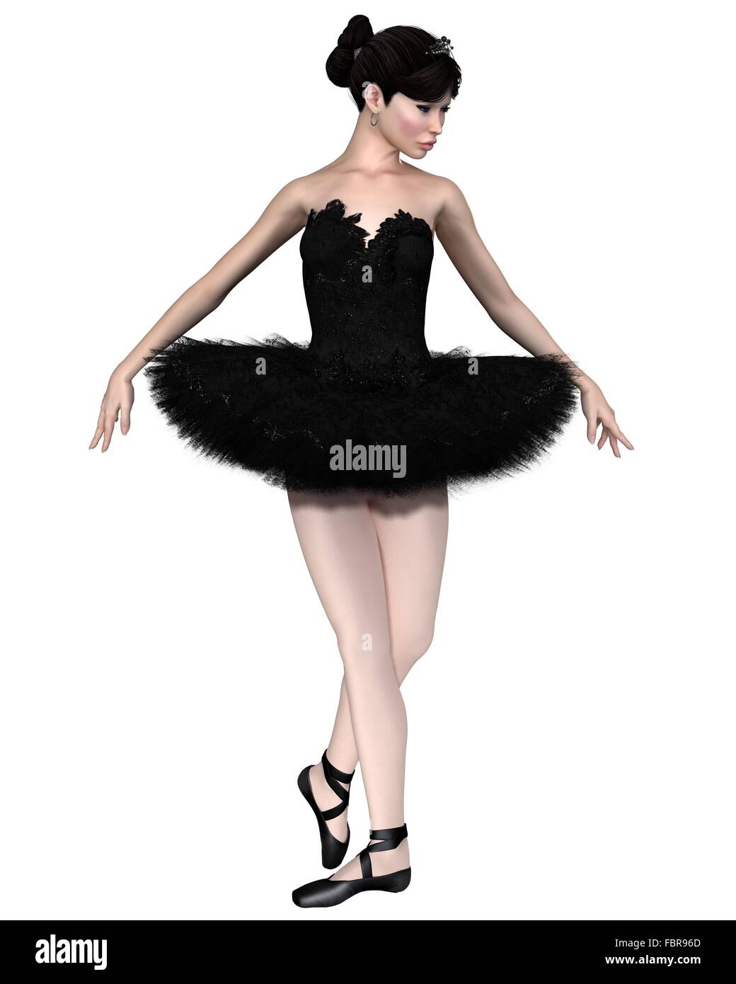 Black Swan Ballerina Stock Photo -