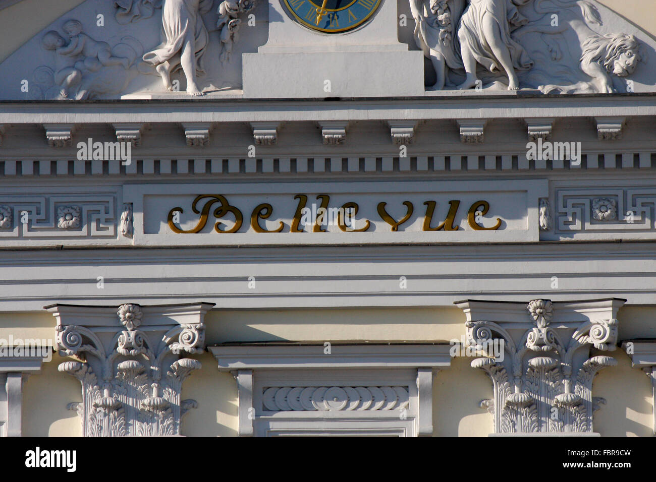 das Schloss Bellevue, Amtssitz des deutschen Bundespraesidenten, Berlin-Tiergarten. Stock Photo