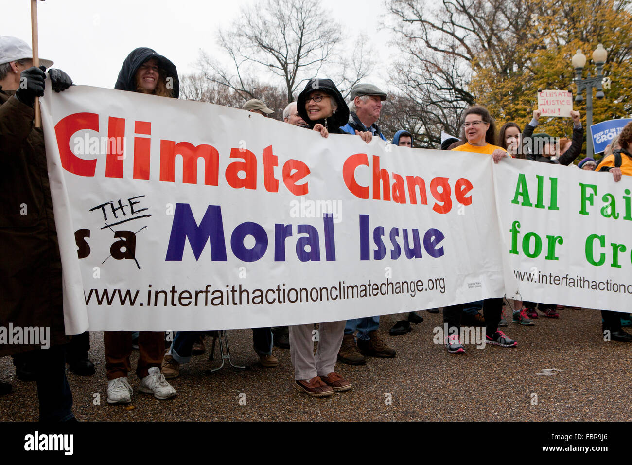 November 21, 2015, Washington, DC USA: Environmental activists protest in front of the White House Stock Photo