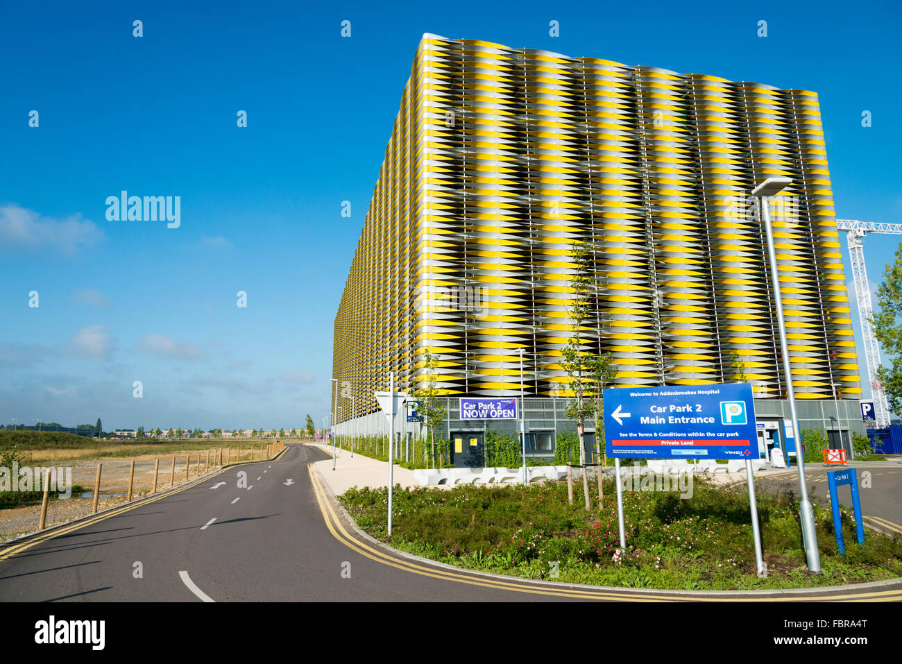 The modern car park no 2 at Addenbrookes Hospital Cambridge on the Biomedical Campus Stock Photo