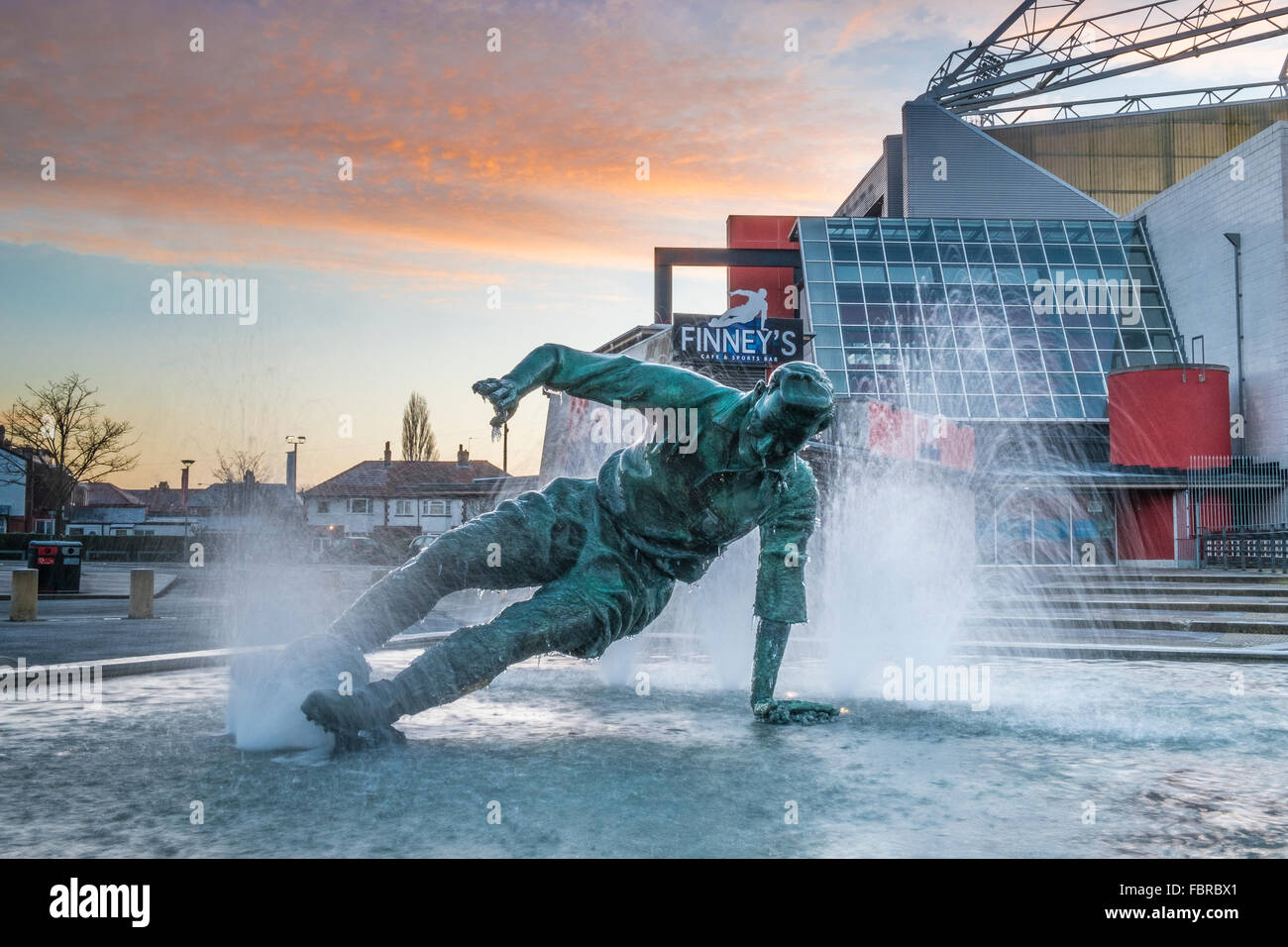 Sir Tom Finney statue outside Preston North End's Deepdale stadium