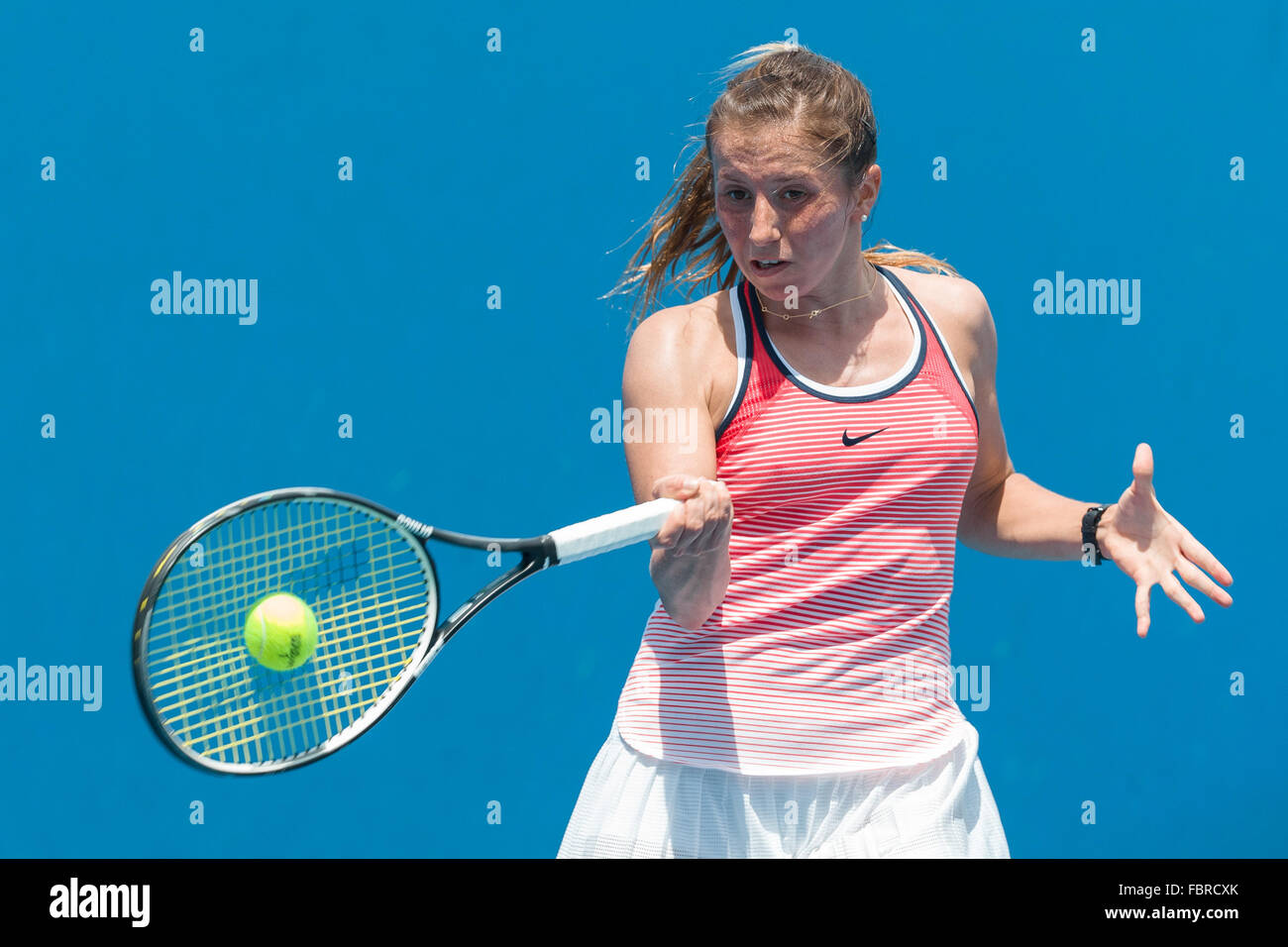 Melbourne, Australia. 19th Jan, 2016. Annika Beck of Germany in action ...
