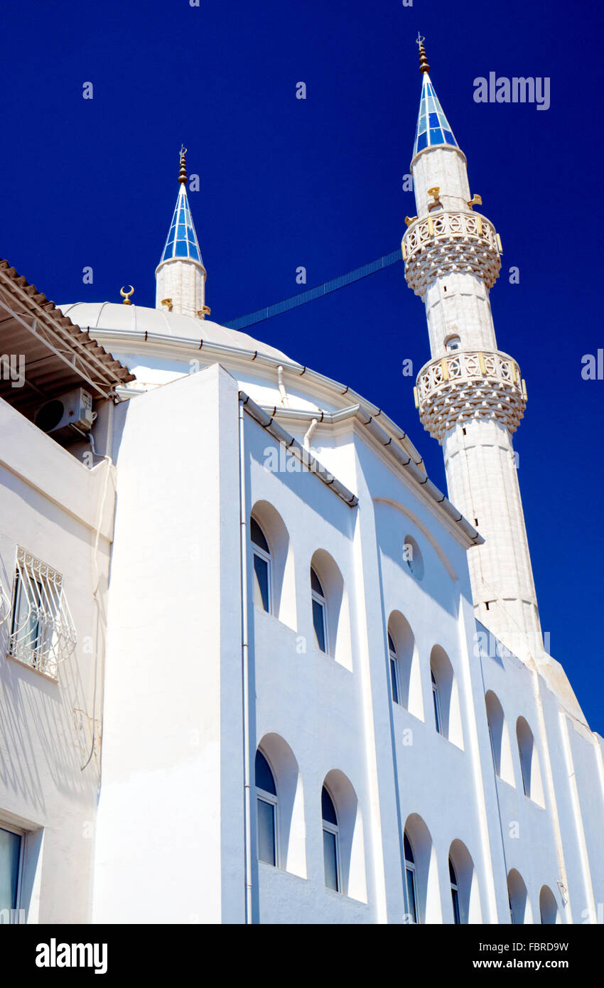 Turkish mosque with minarets in Bodrum in Turkey Stock Photo Alamy