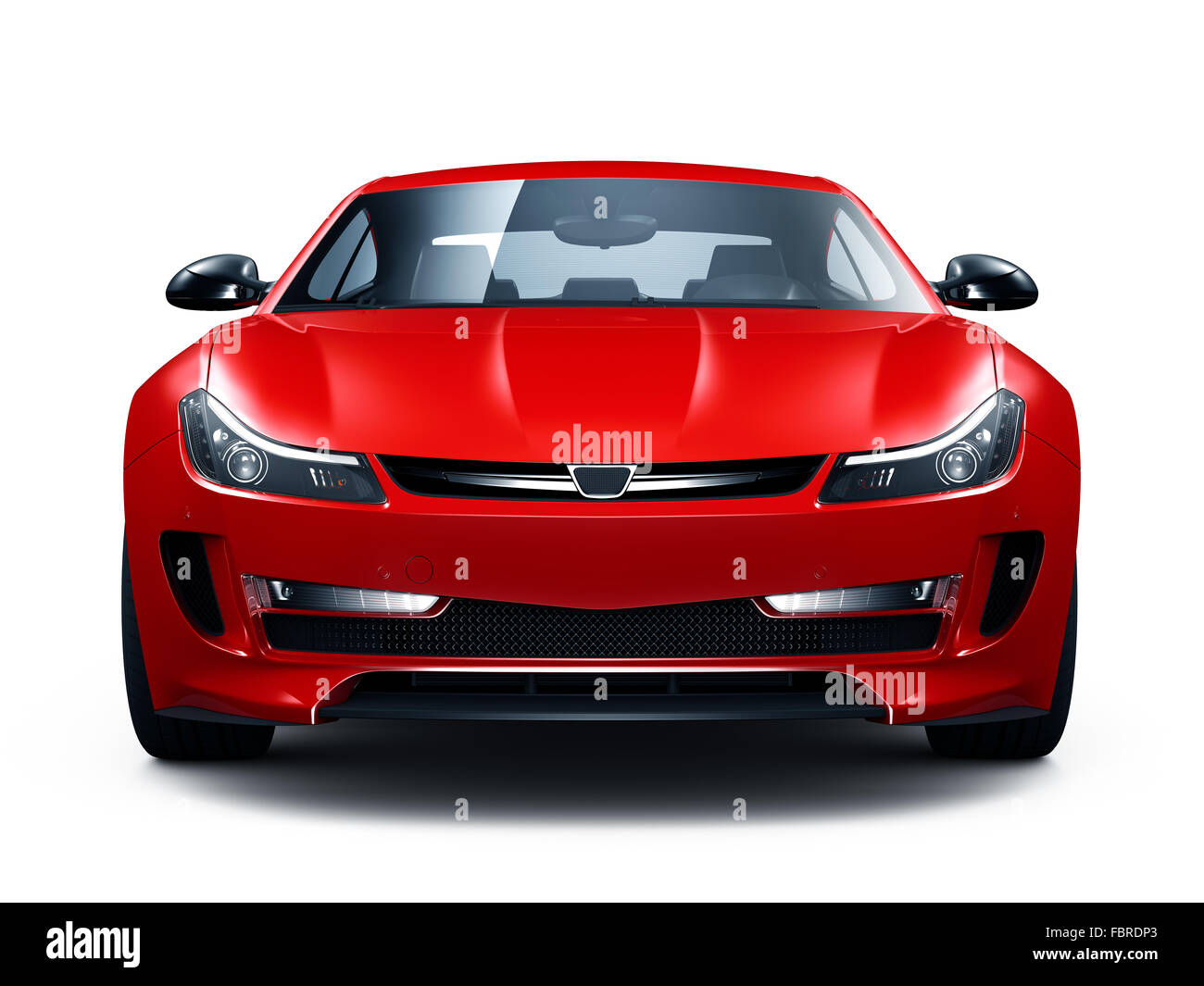 Red generic car - front view Stock Photo