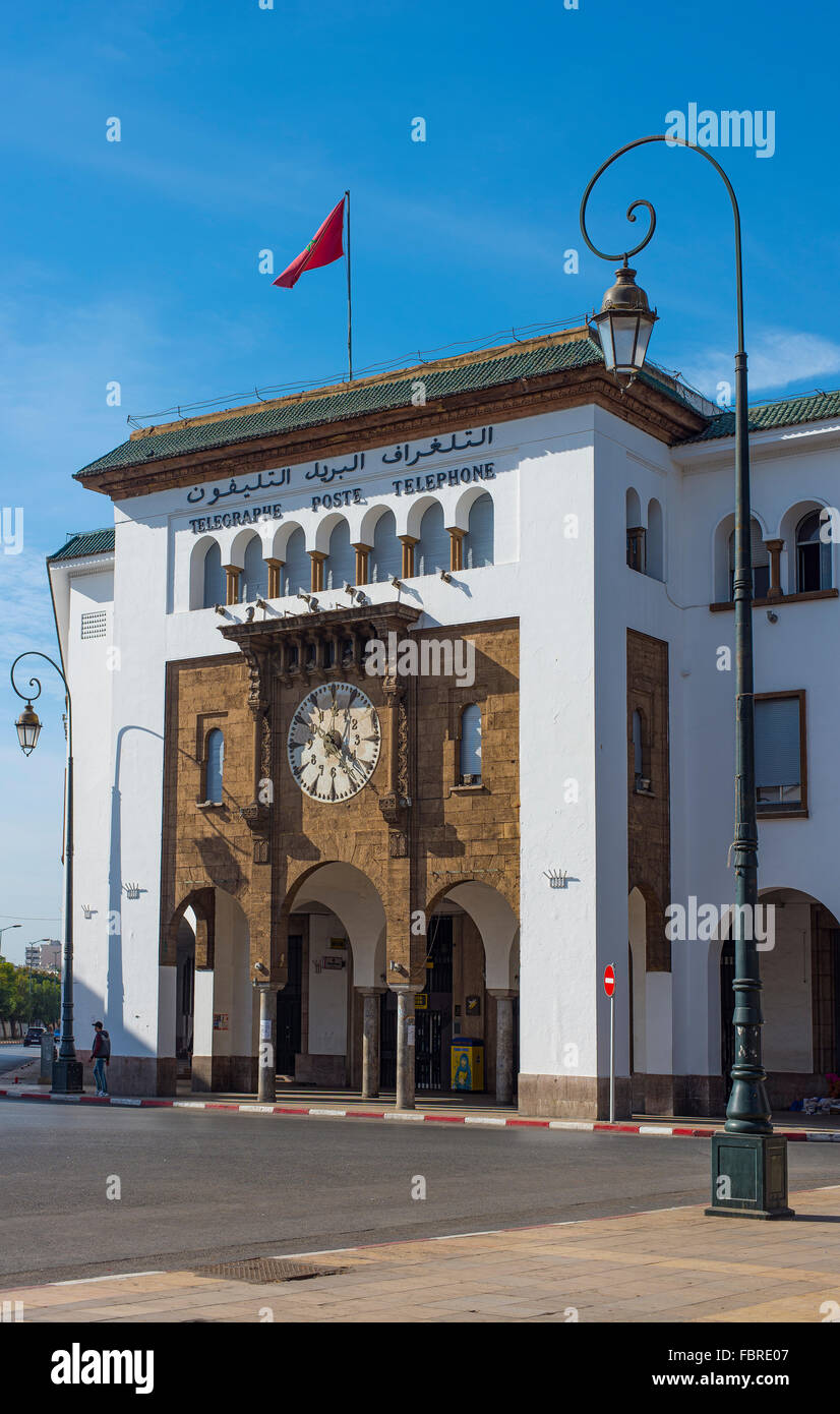 Main post, telegraph and telephone office of Rabat. Rabat, Morocco. Stock Photo