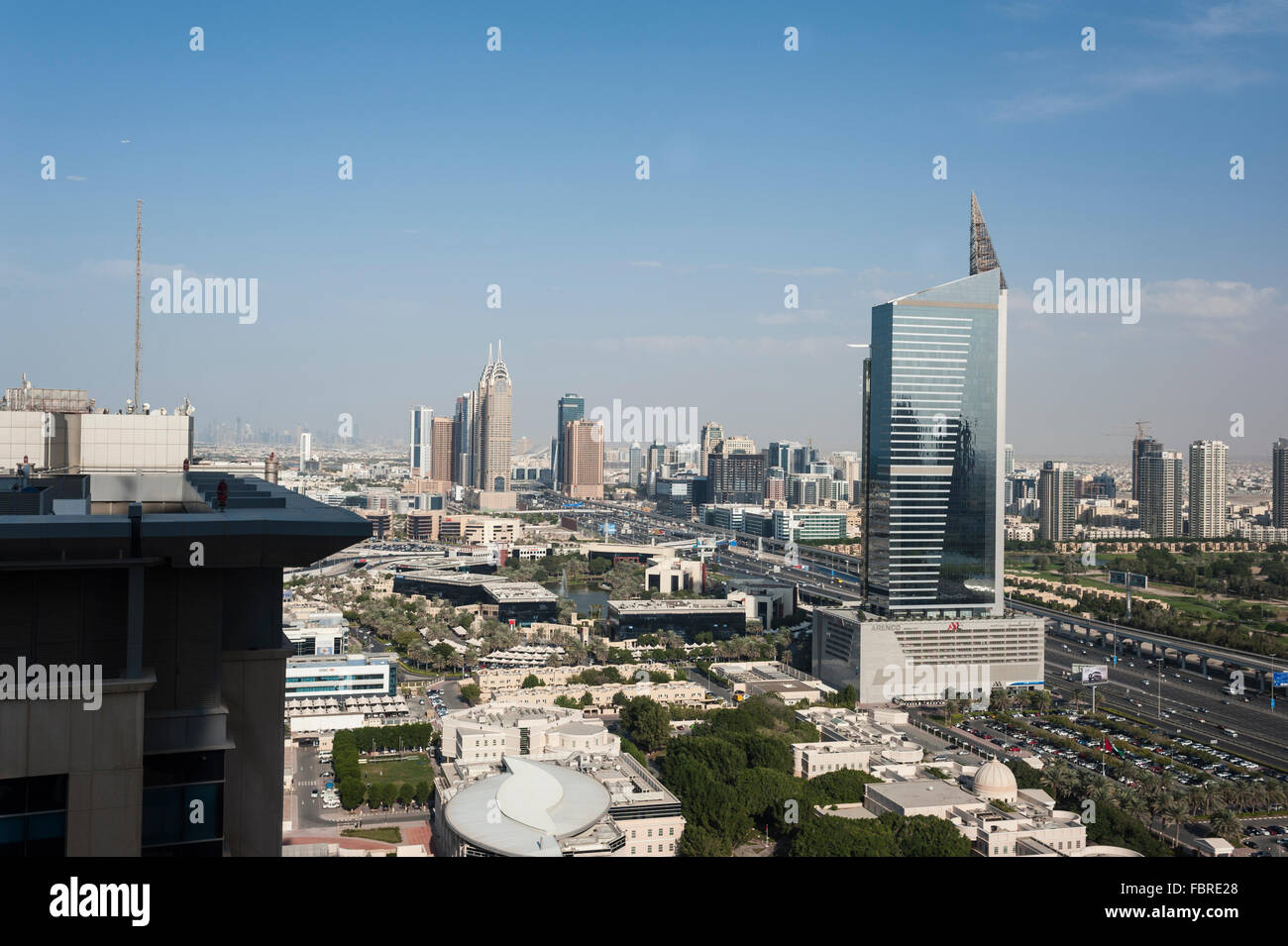 Rooftop view of Dubai Media City, Dubai, United Arab Emirates Stock Photo Alamy