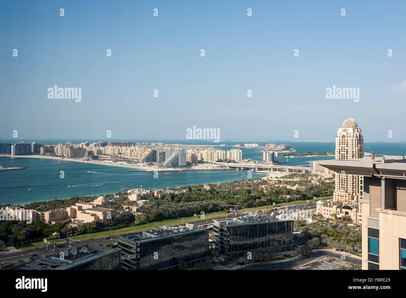 Rooftop view of Dubai Palms, Dubai, United Arab Emirates Stock Photo Alamy