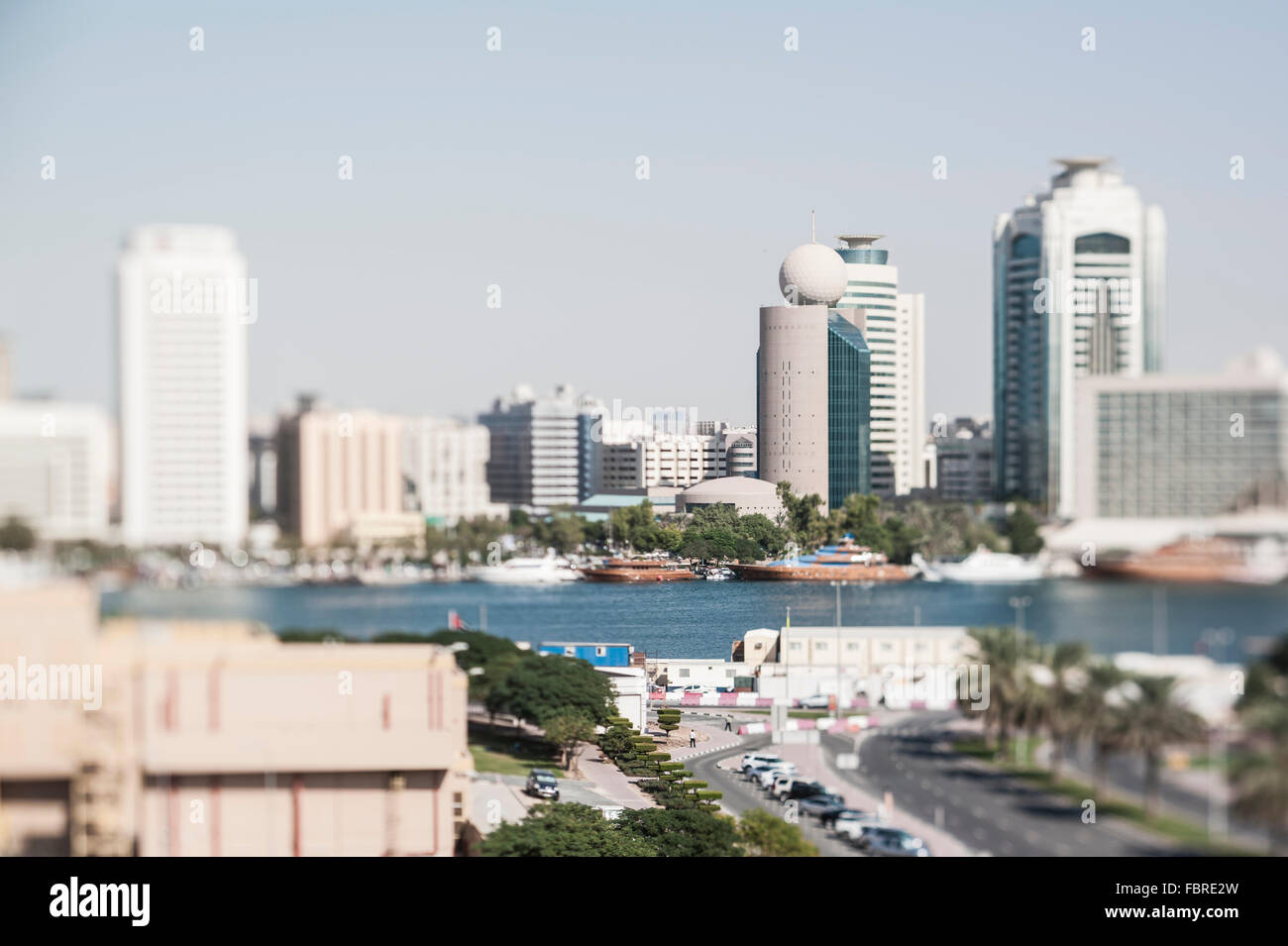 Rooftop view of Dubai Creek, Deira, Dubai, United Arab Emirates Stock ...