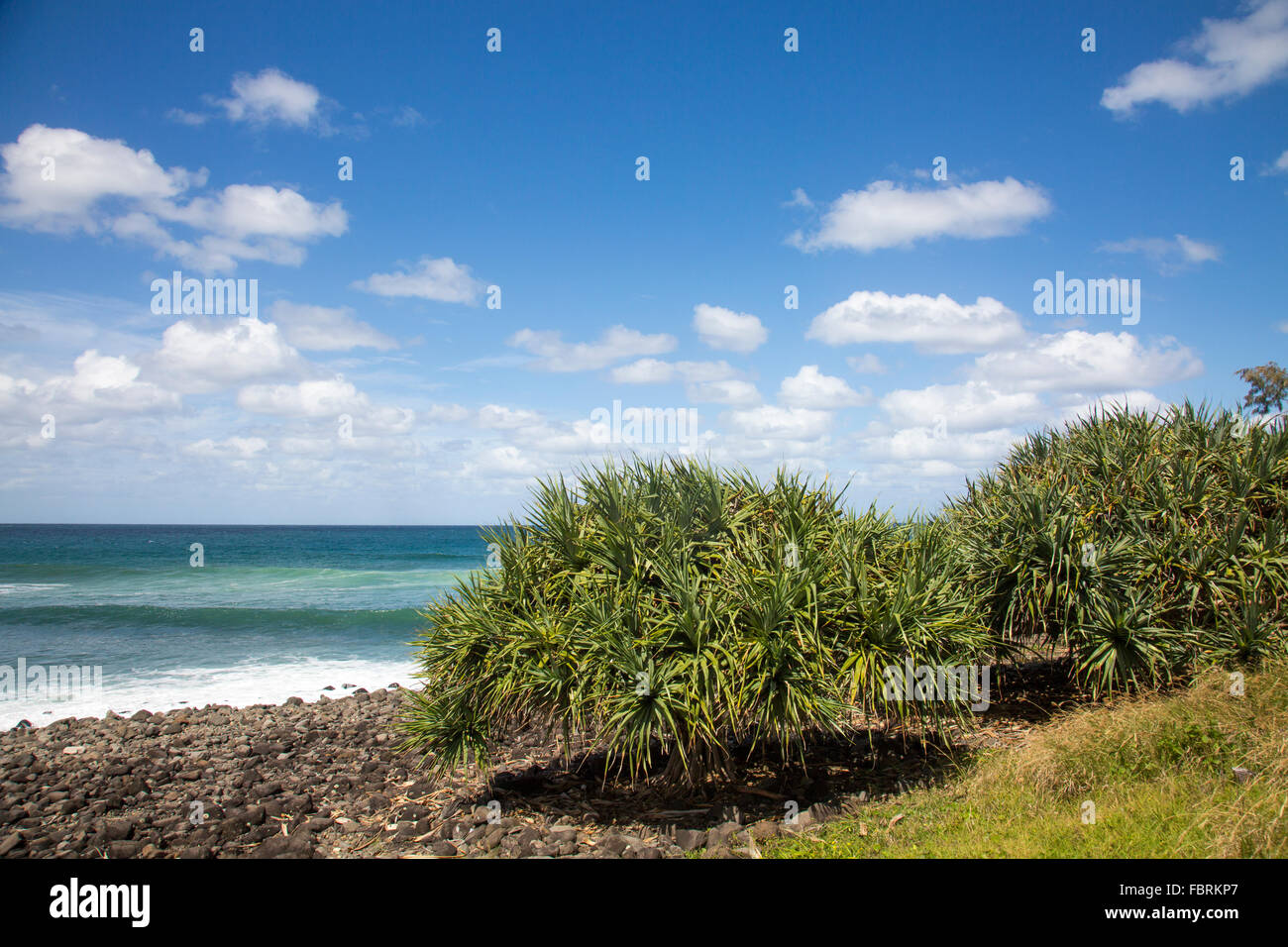 coastline on summers day at Lennox Head on the northern New South Wales coast,Australia Stock Photo