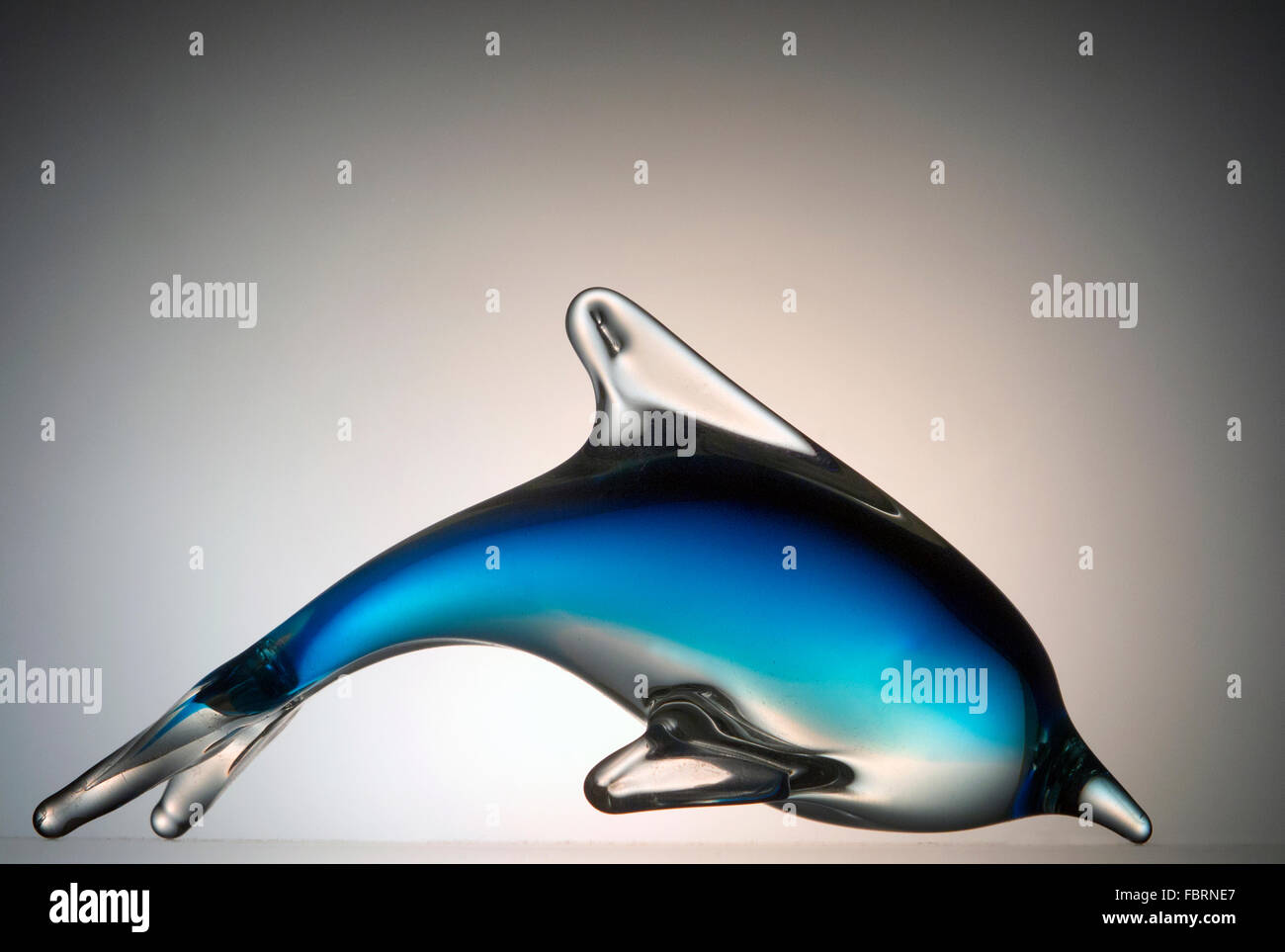 Murano Glass sculpture of a Dolphin Stock Photo