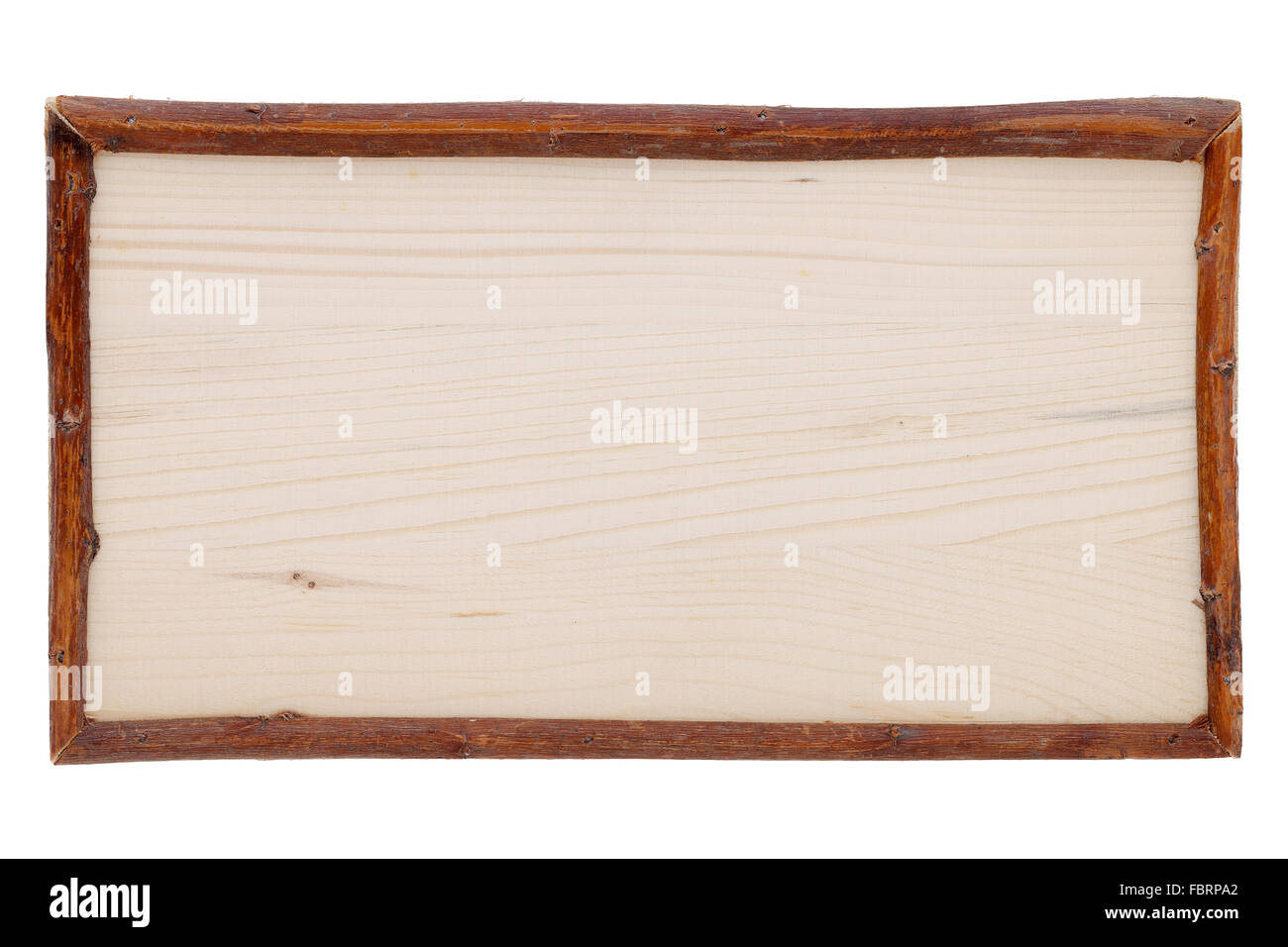 Wood plank banner isolated on white background Stock Photo - Alamy