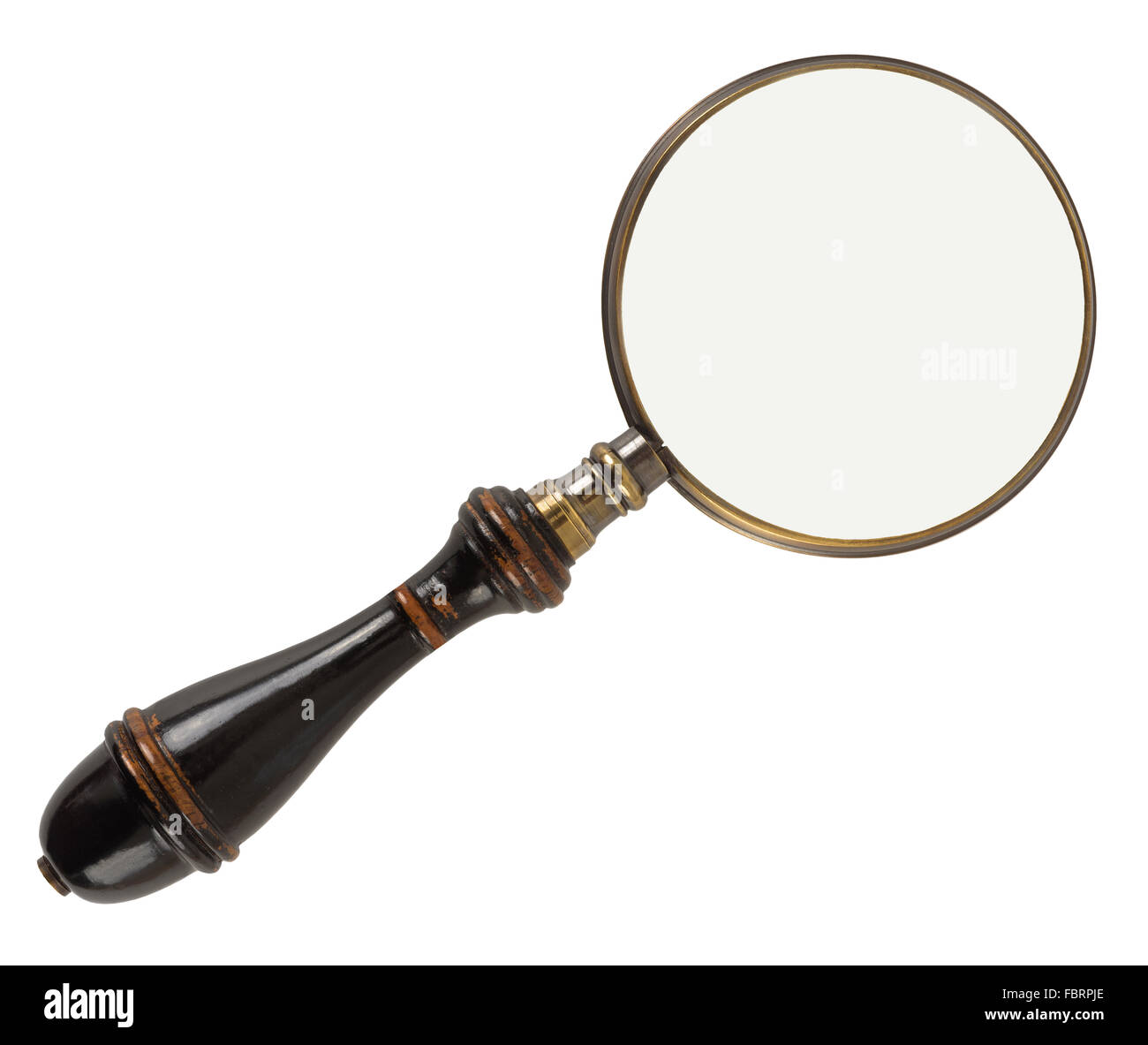 Vintage magnifying glass isolated on white background Stock Photo Alamy