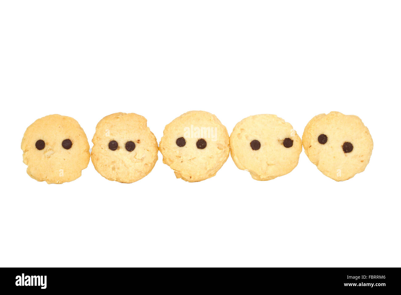 cookies face isolated on white background Stock Photo - Alamy