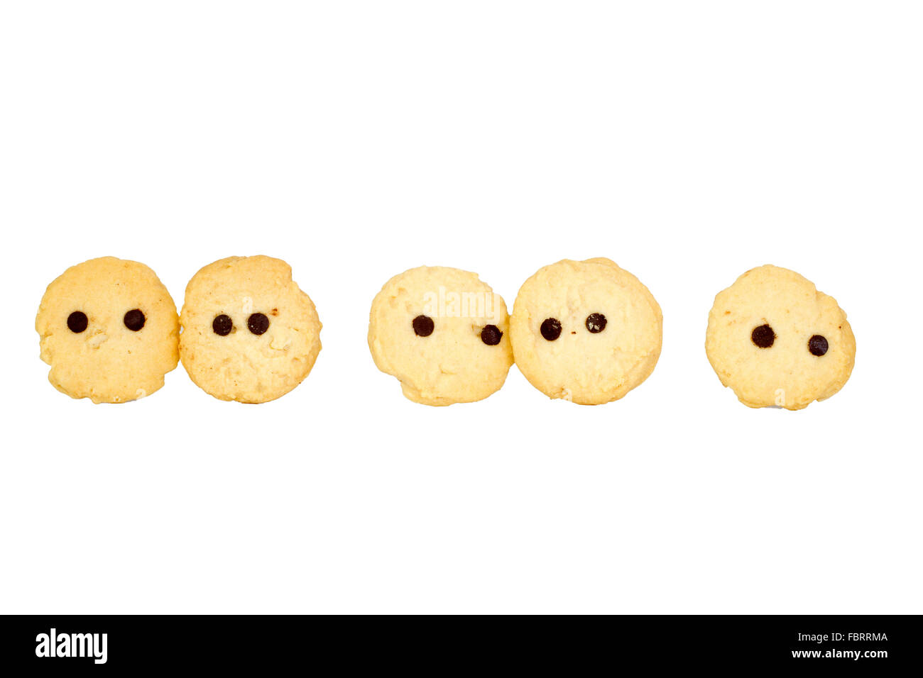 cookies face isolated on white background. Stock Photo