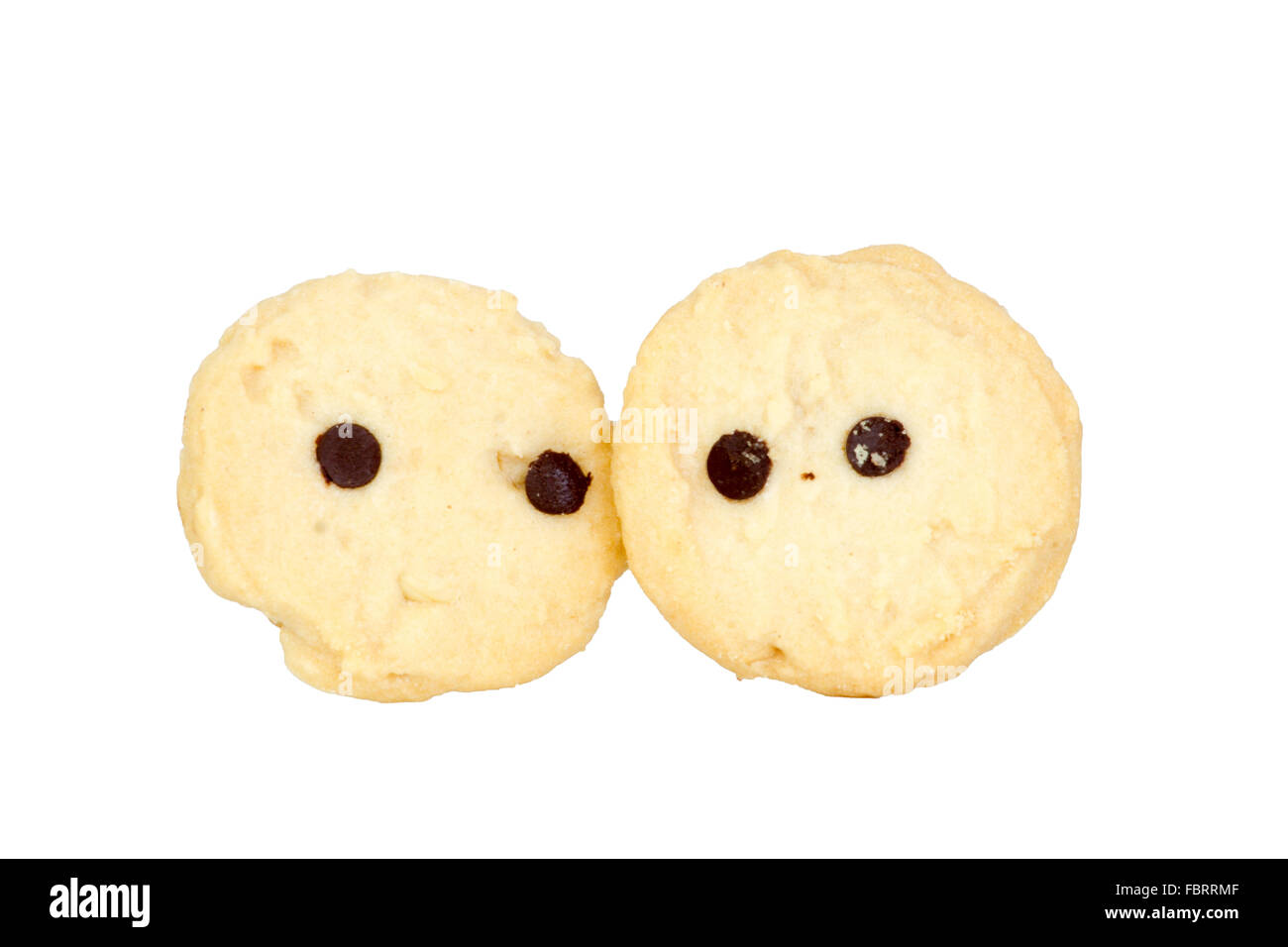 cookies face isolated on white background. Stock Photo