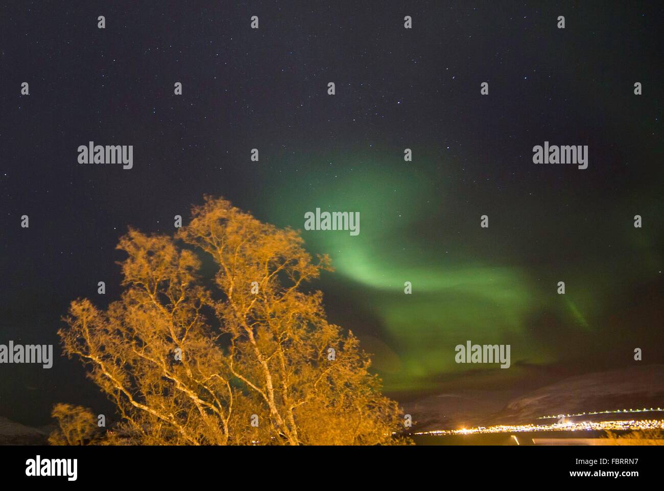 aurora over Tromso, january 2016 Stock Photo - Alamy