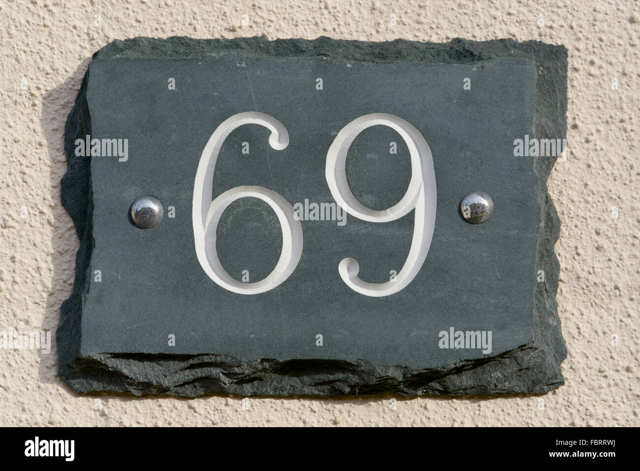 House number 69 sign Stock Photo