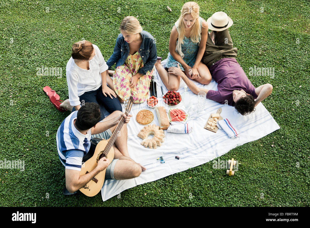 Summer picnic in the park with friends Stock Photo 93337040 Alamy