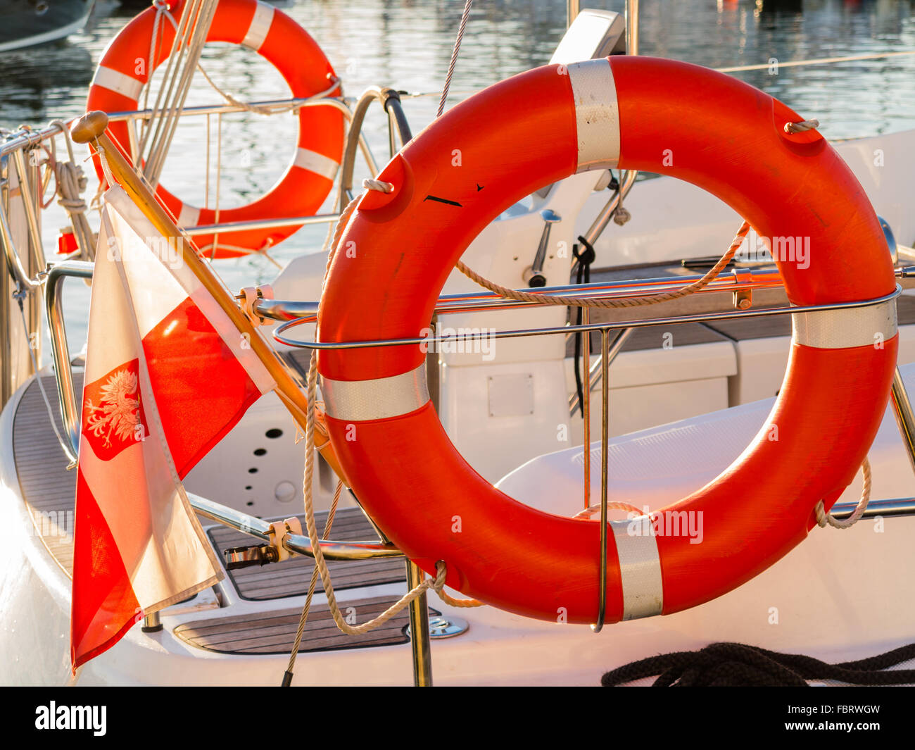 life ring on a sailboat