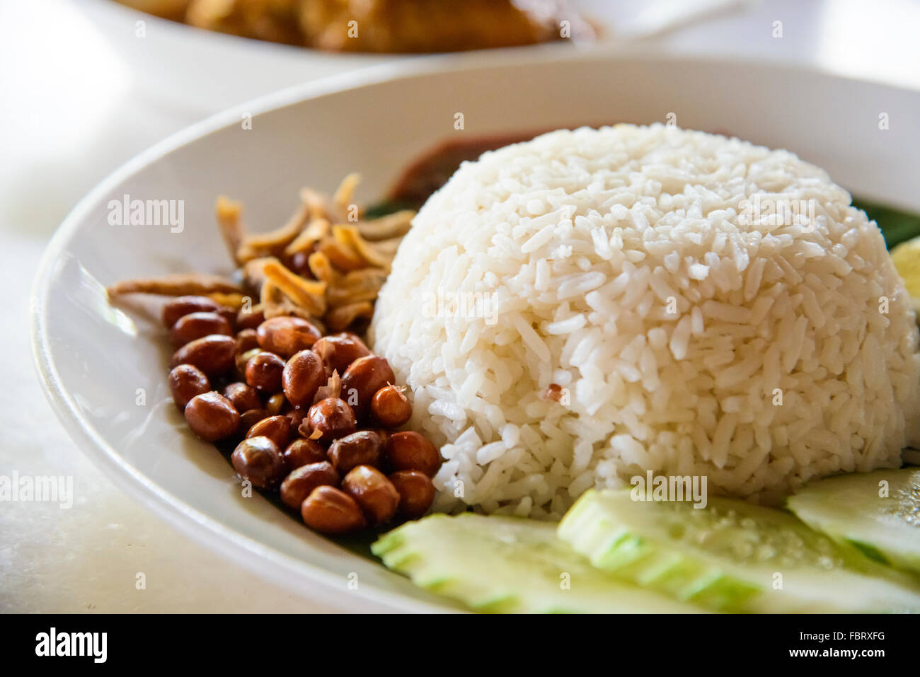 Popular Malaysian food - nasi lemak Stock Photo