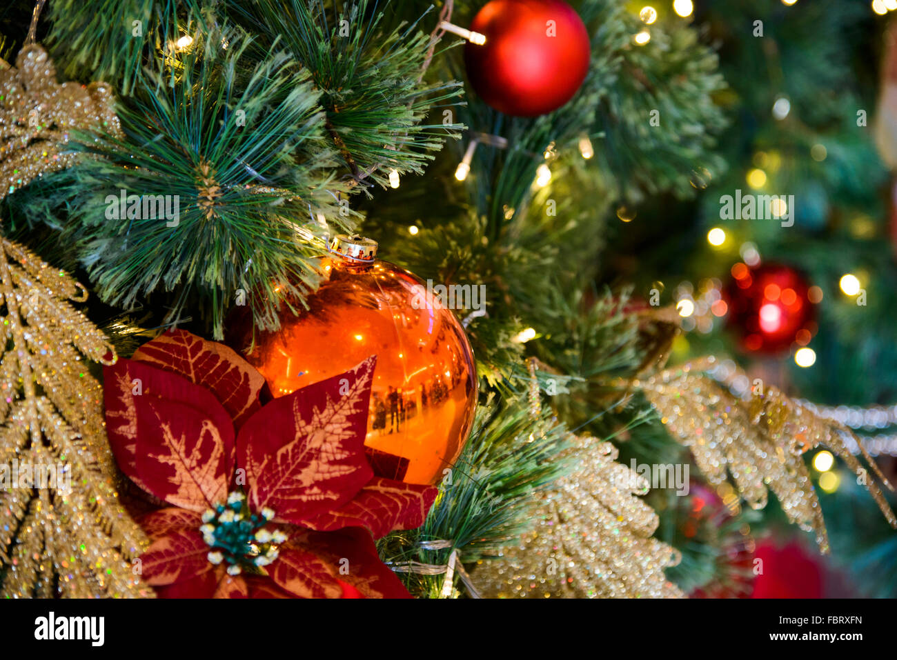 Christmas tree decorations Stock Photo