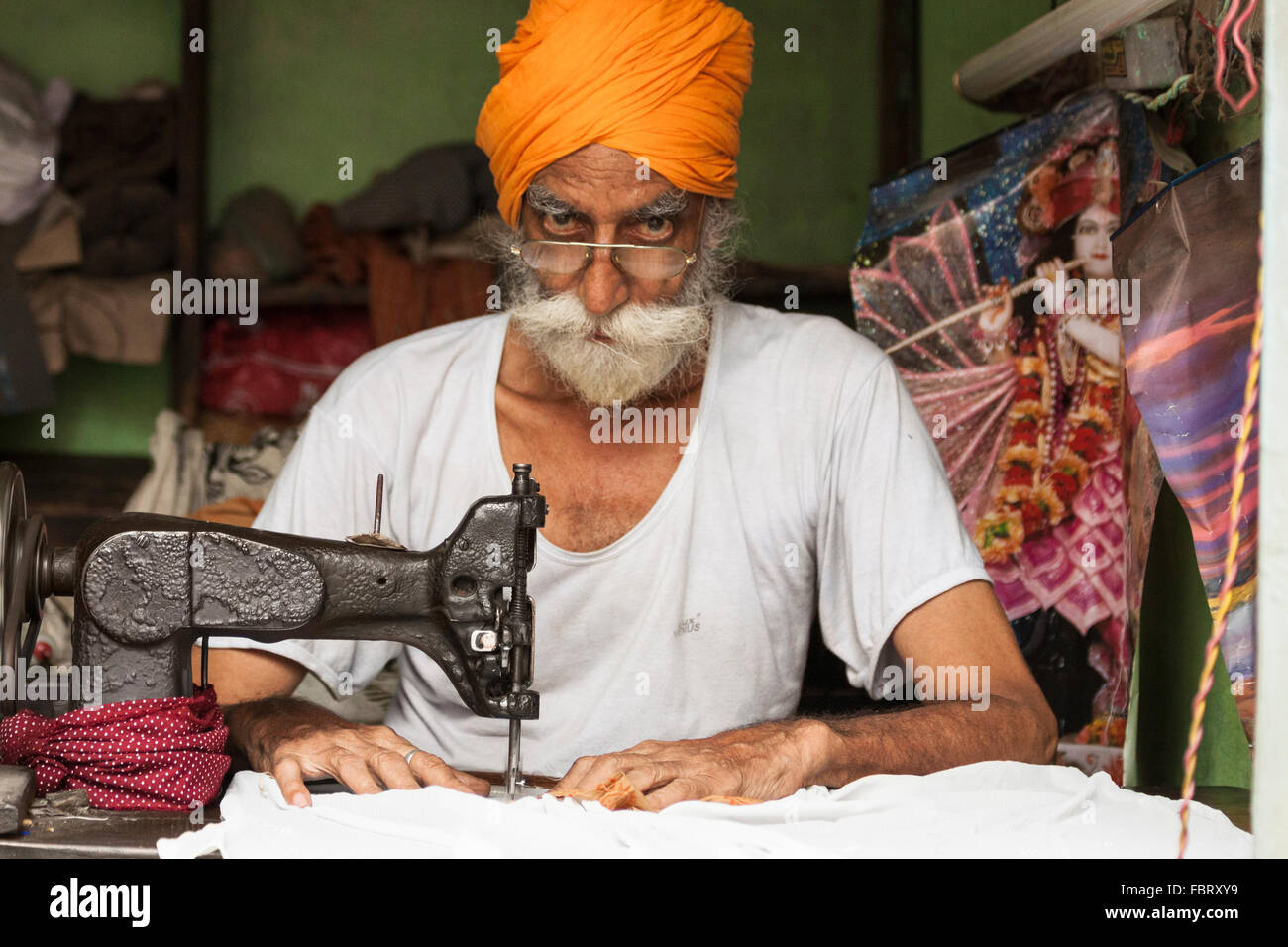 An Old Indian tailor Amritsar, Punjab, India Stock Photo Alamy