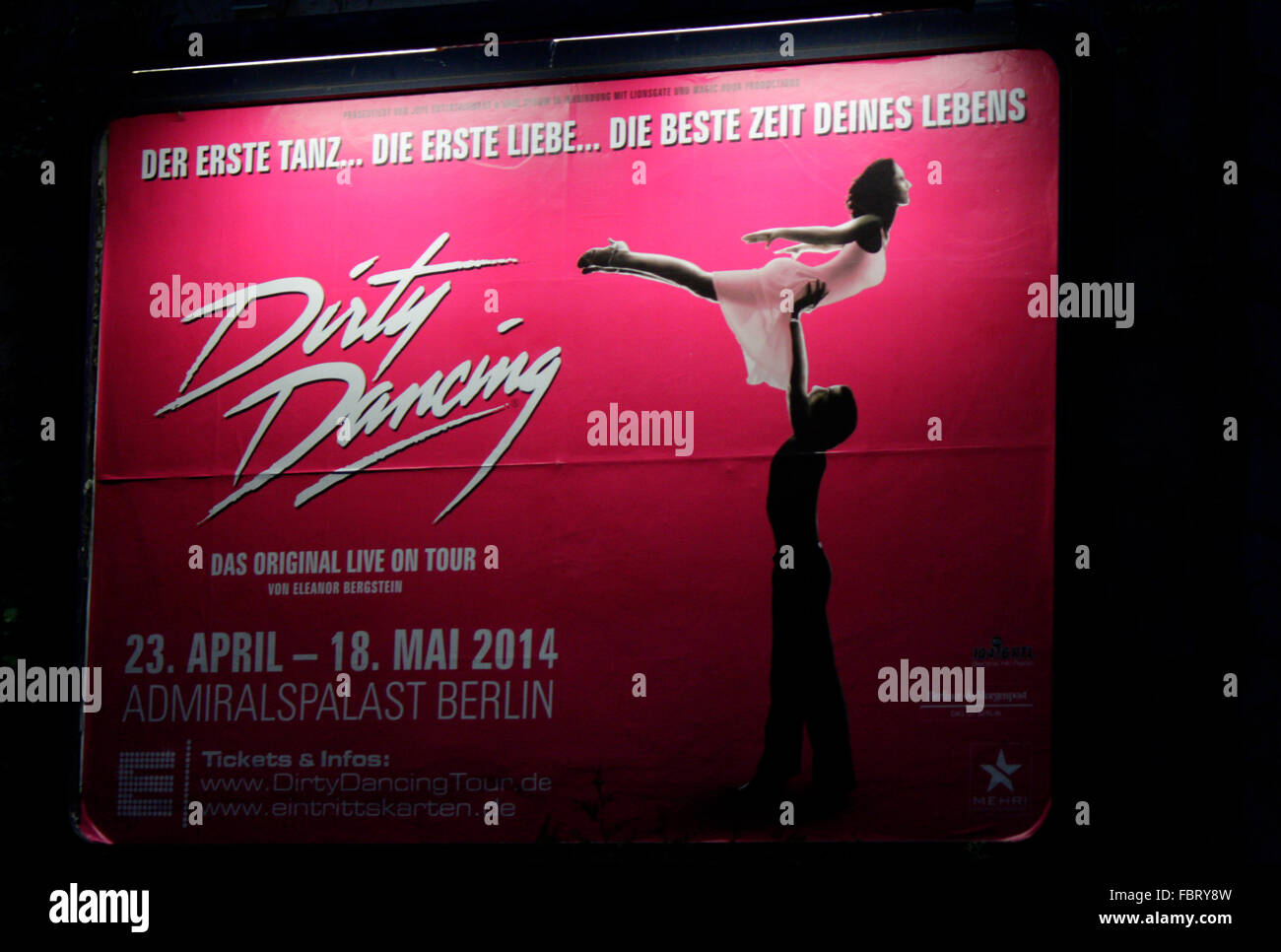 Plakat als Werbung fuer das Musical 'Dirty Dancing', Berlin. Stock Photo