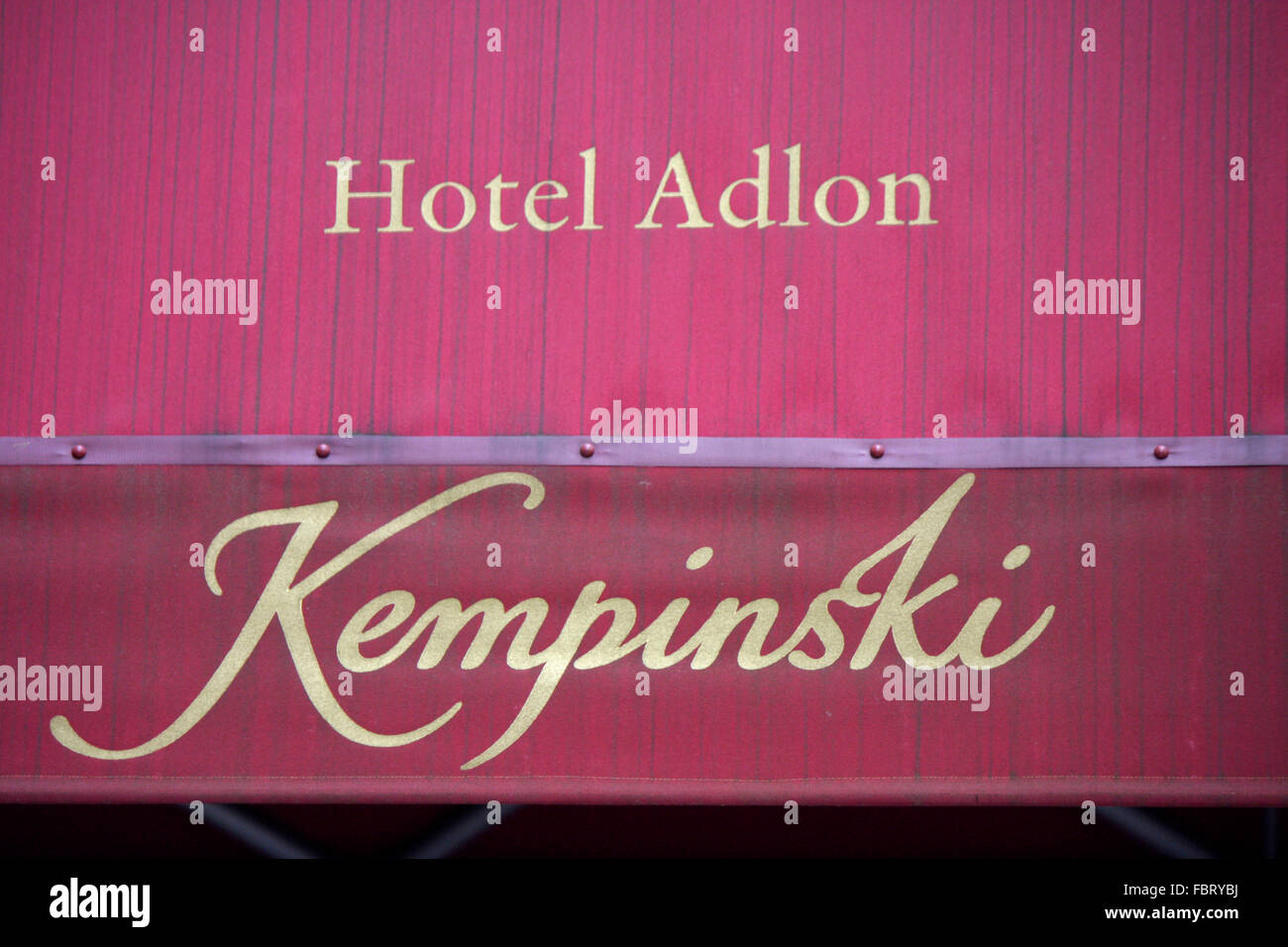 Markenname: "Hotel Adlon" und "Kempinski", Berlin. Stock Photo