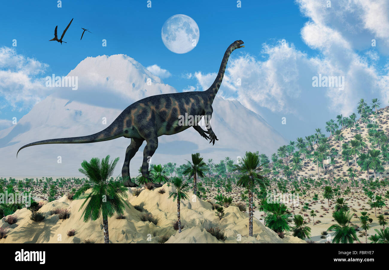 A  Massospondylus Dinosaur. Stock Photo