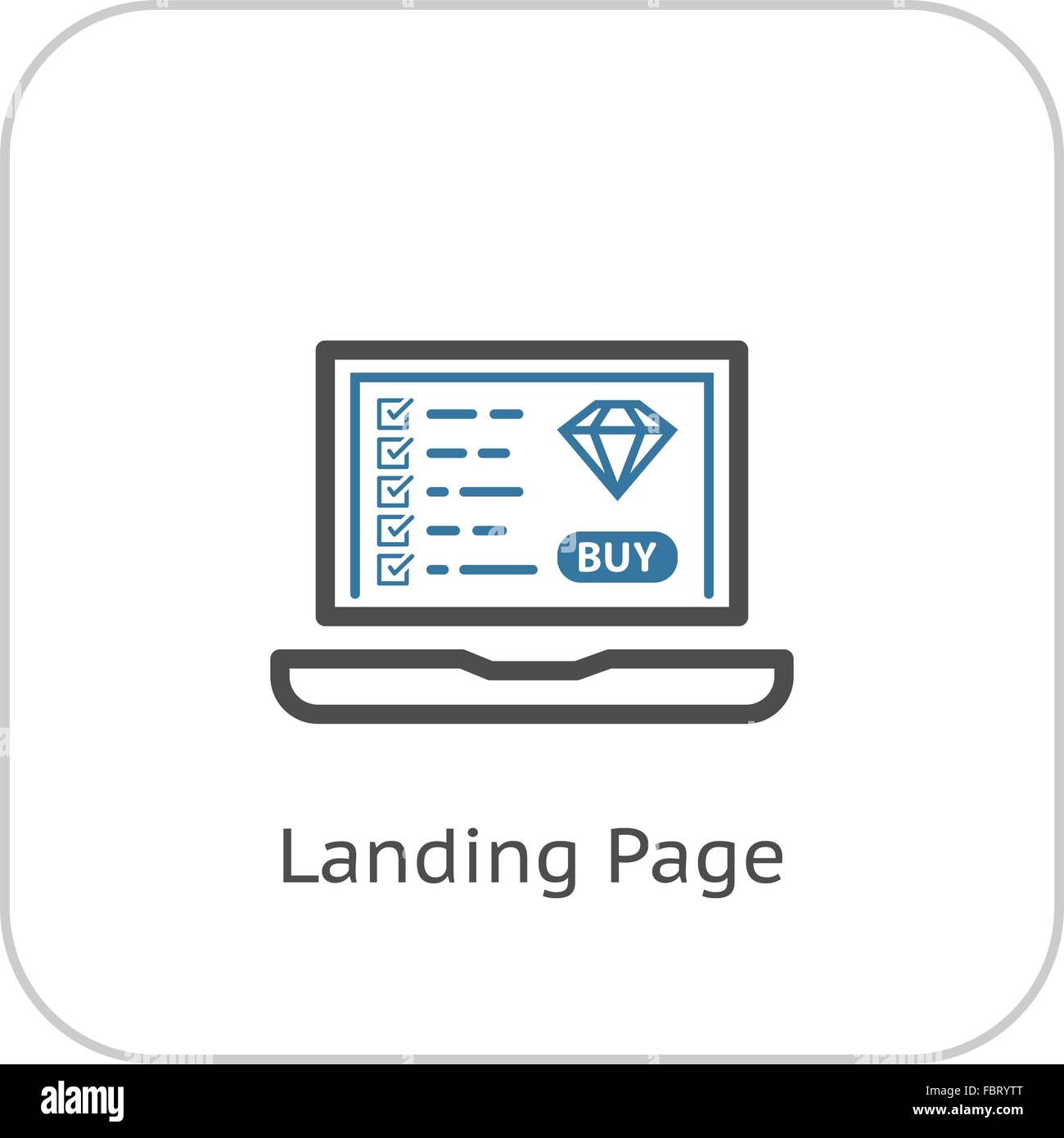 Landing Page Icon. Flat Design Stock Vector Image & Art - Alamy