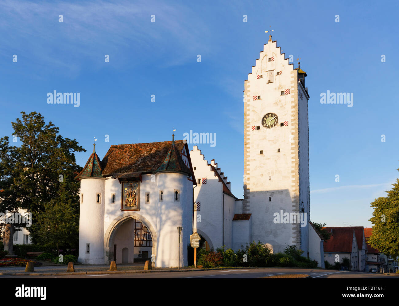 Upper Gate with guard tower, Pfullendorf, Linzgau, Upper Swabia, Baden-Württemberg, Germany Stock Photo